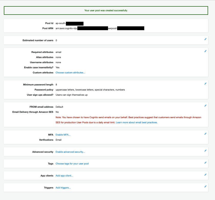 AWS Made Easy | AWS Cognito User Pool Created 