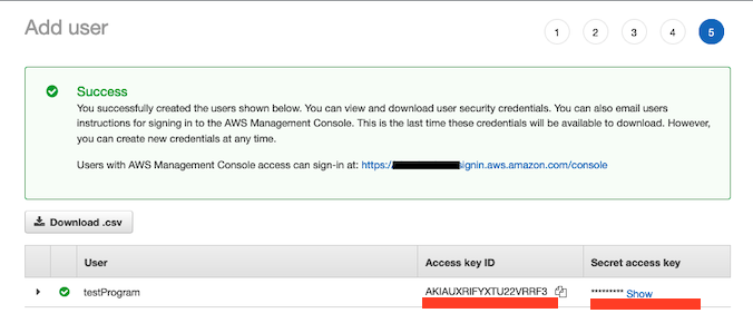 AWS Made Easy | AWS IAM User Success screen 
