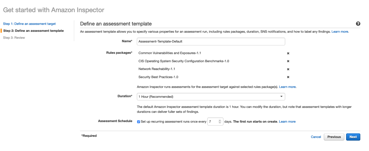 AWS Made Easy | AWS Inspector assessment template.