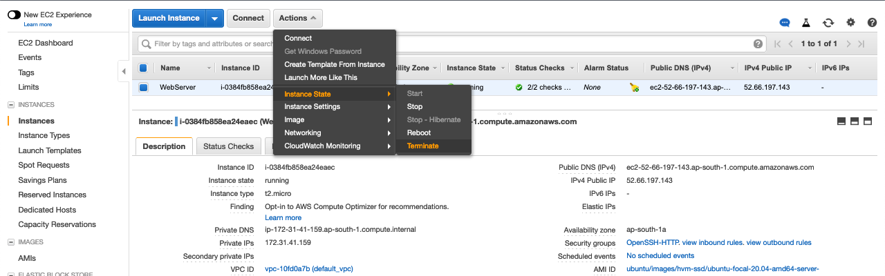 AWS Made Easy | AWS EC2 | Terminate EC2 